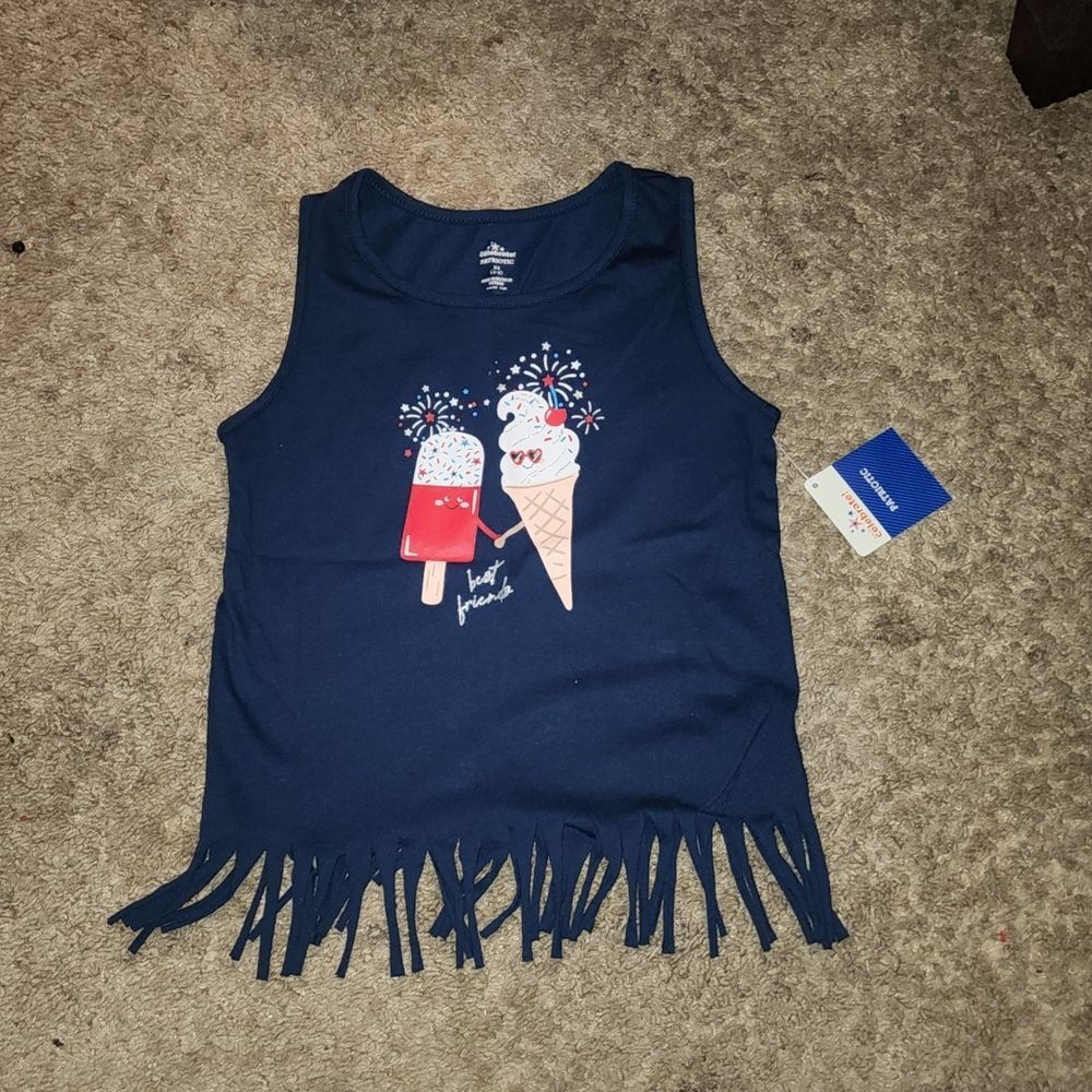 Way to Celebrate Patriotic ice cream tank top Size L